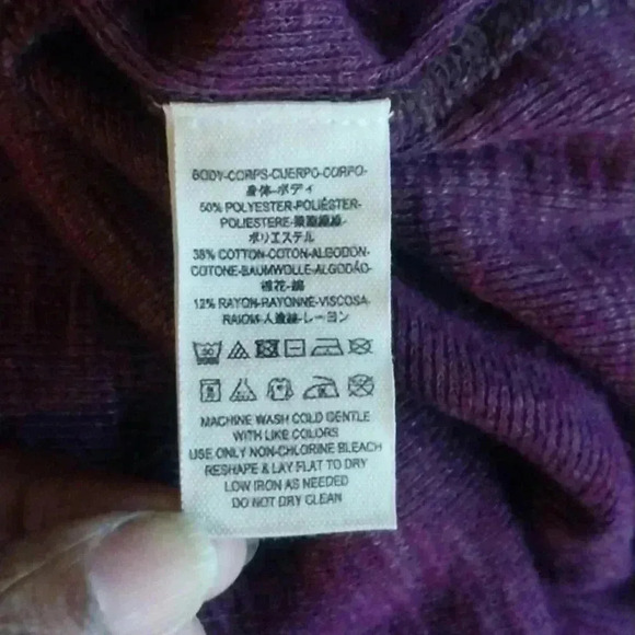 Free People We the Free Split Back Mock Neck Thermal Tunic Top in Purple M - Picture 8 of 8